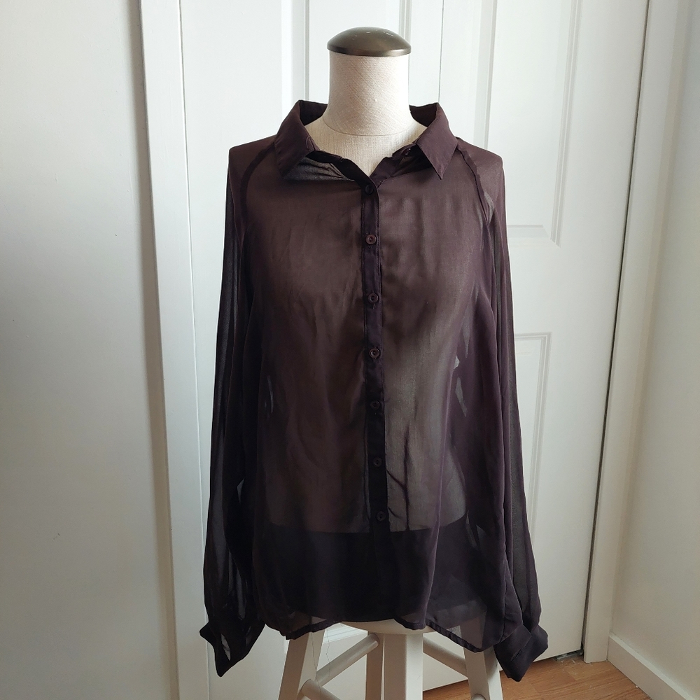 Brown Poppy's blouse size large